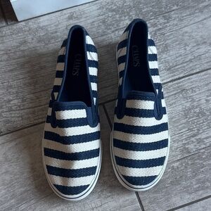 Chaps womens' Navy and White Striped Sneakers